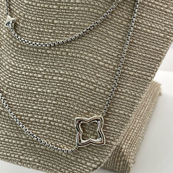 David Yurman Quatrefoil Box Chain Necklace, Silver and 14k Gold - Picture 6 of 16